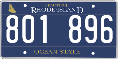 RI license plate 801896