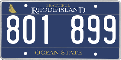 RI license plate 801899