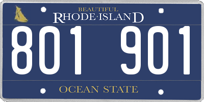 RI license plate 801901