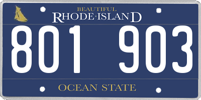 RI license plate 801903