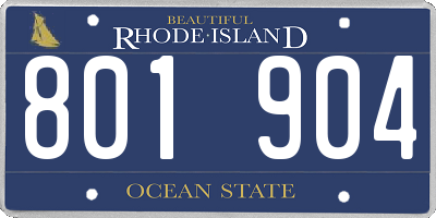 RI license plate 801904
