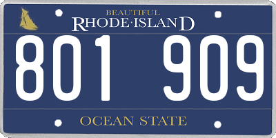 RI license plate 801909