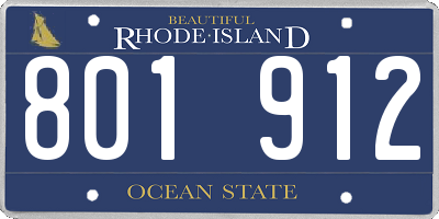 RI license plate 801912