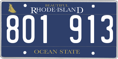 RI license plate 801913