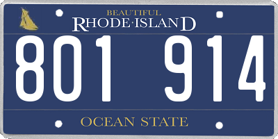 RI license plate 801914