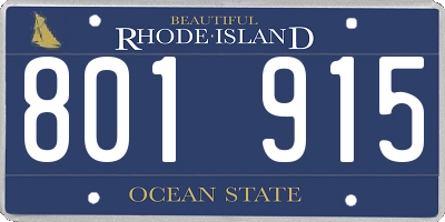 RI license plate 801915