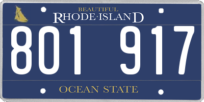 RI license plate 801917