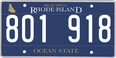 RI license plate 801918