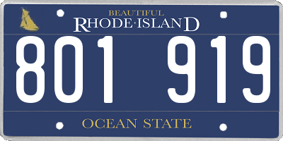 RI license plate 801919