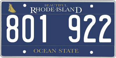 RI license plate 801922