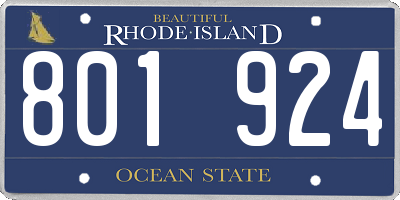 RI license plate 801924