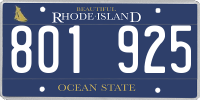 RI license plate 801925