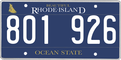 RI license plate 801926