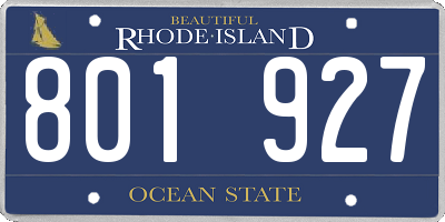 RI license plate 801927