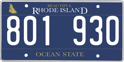 RI license plate 801930