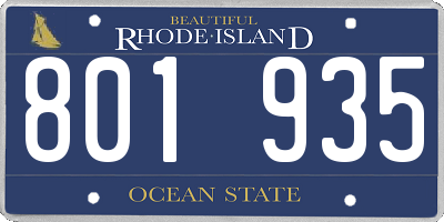 RI license plate 801935
