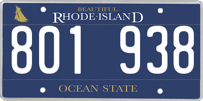 RI license plate 801938