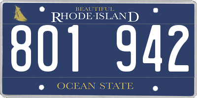 RI license plate 801942