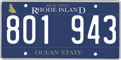 RI license plate 801943