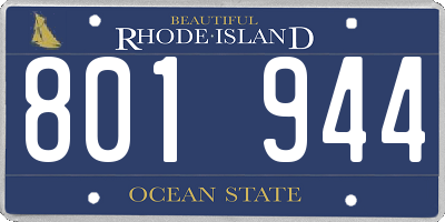 RI license plate 801944
