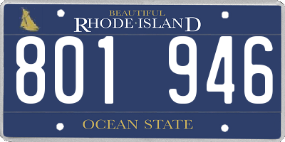 RI license plate 801946