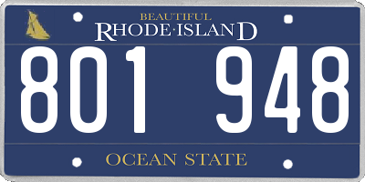 RI license plate 801948