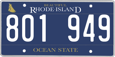 RI license plate 801949