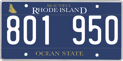RI license plate 801950
