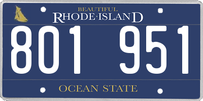 RI license plate 801951