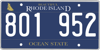 RI license plate 801952