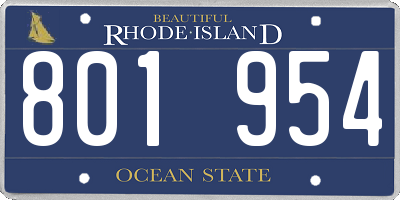 RI license plate 801954