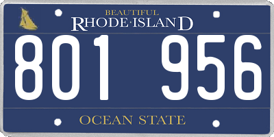 RI license plate 801956