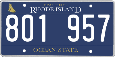 RI license plate 801957