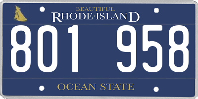 RI license plate 801958