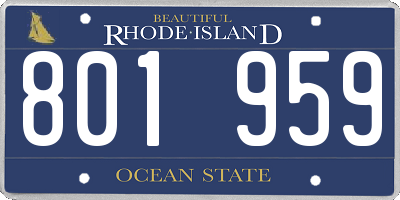 RI license plate 801959