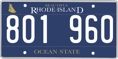 RI license plate 801960