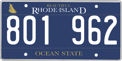 RI license plate 801962