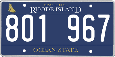 RI license plate 801967