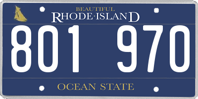 RI license plate 801970