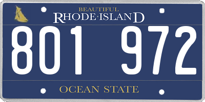 RI license plate 801972