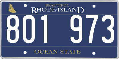 RI license plate 801973