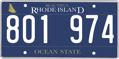 RI license plate 801974
