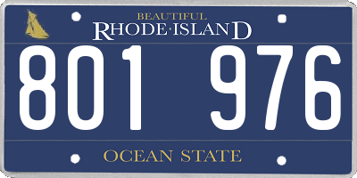 RI license plate 801976
