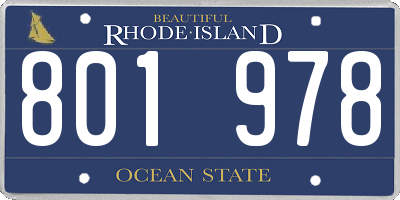 RI license plate 801978