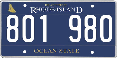RI license plate 801980