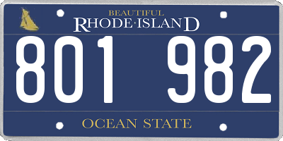 RI license plate 801982