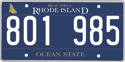RI license plate 801985