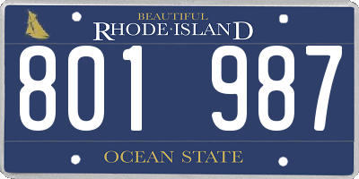 RI license plate 801987