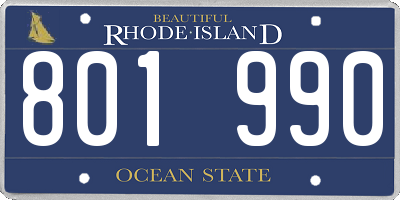 RI license plate 801990