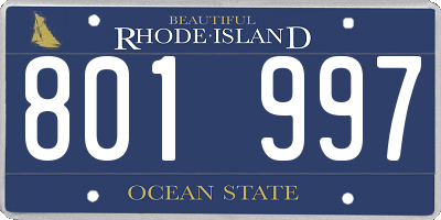 RI license plate 801997